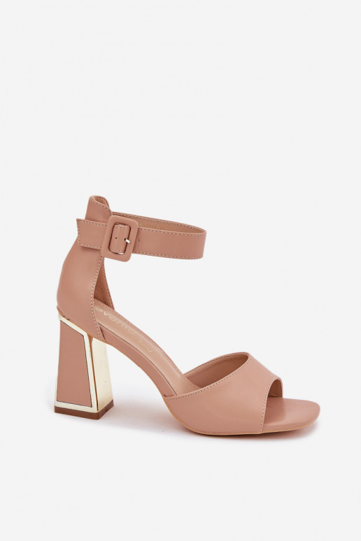 Estilo elegante Sandalias de tacón alto para mujer. Nude Rosazara