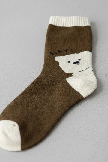 Calcetines marrones con oso Sella