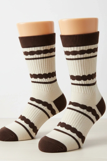 Calcetines beige con insertos marrones Sella
