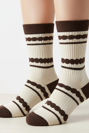 Calcetines beige con insertos marrones Sella 2