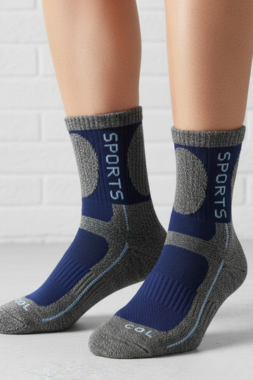 Calcetines grises cálidos con acento azul oscuro Siera 2