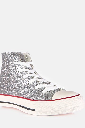 Zapatillas deportivas brillantes plateadas para mujeres Klaudi