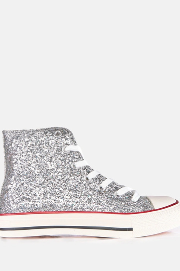 Zapatillas deportivas brillantes plateadas para mujeres Klaudi 2
