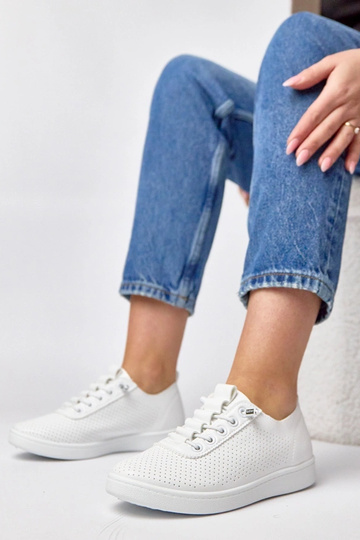 Zapatillas deportivas blancas perforadas Adèle