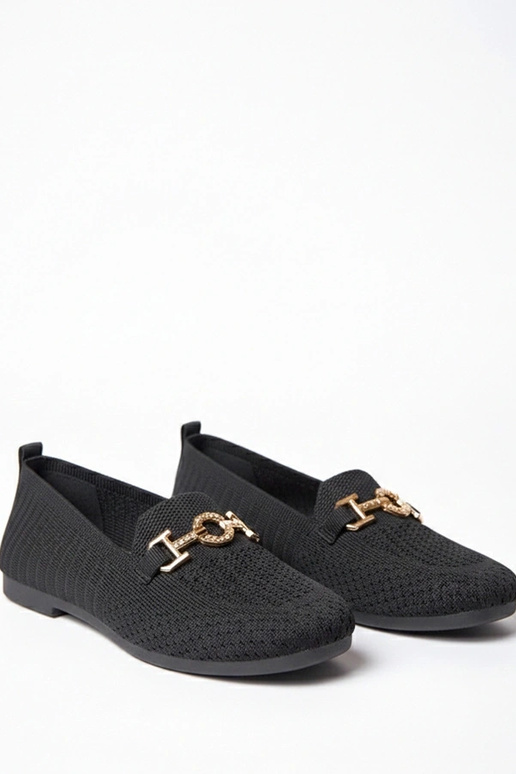 Mocasines negros de tela con...