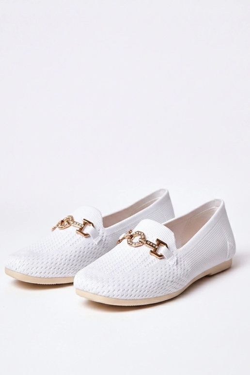 Mocasines blancos de tela con...