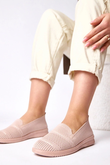 Zapatillas de tenis de tela rosa sin cordones Noémie