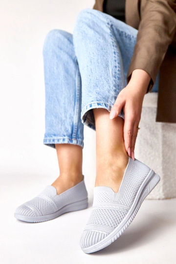 Zapatillas de tenis de tela grises sin cordones Noémie 2