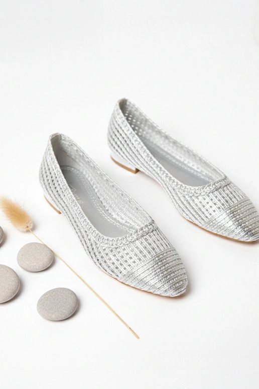 Bailarinas plateadas de charol con...