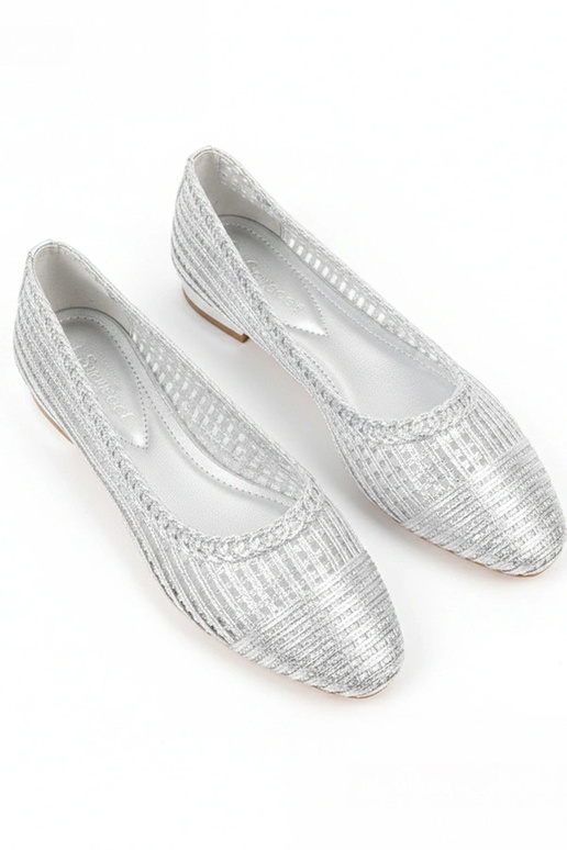 Bailarinas plateadas de charol con...