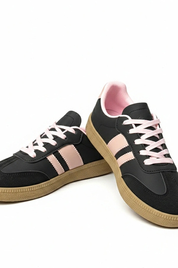 Zapatillas deportivas negras-rosas de plataforma Thérèse