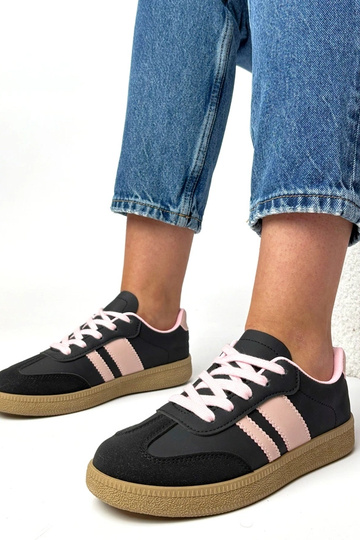 Zapatillas deportivas negras-rosas de plataforma Thérèse 2