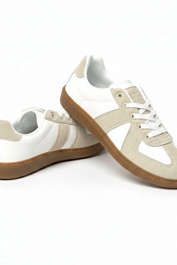 Zapatillas deportivas blancas-color arena de plataforma Valentine 2