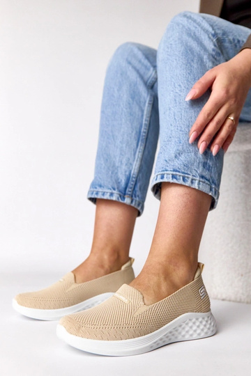 Zapatillas deportivas de tela color arena con plantilla Zoe