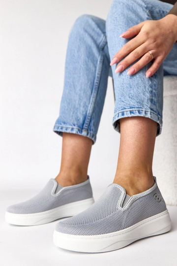 Zapatillas deportivas de tela grises con plataforma Céleste