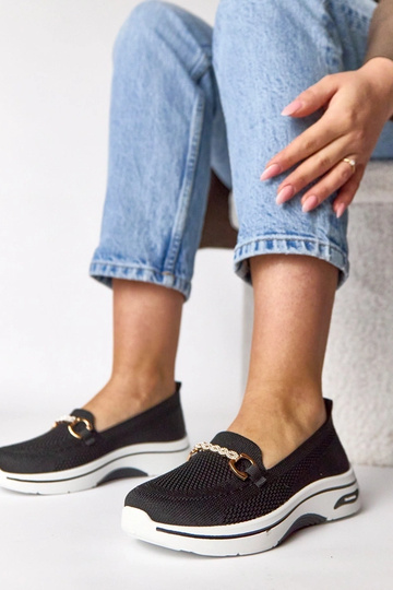 Zapatillas deportivas de tela negras con circonitas Gisele 2