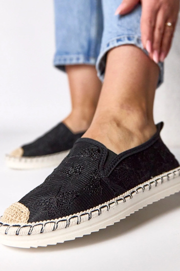 Espadrilles negras decoradas con purpurina Lucie 2
