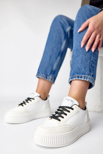 Zapatillas deportivas blanco-negro con plataforma Solange