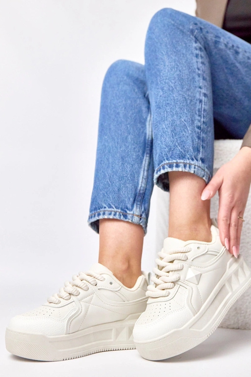 Zapatillas deportivas color arena con...