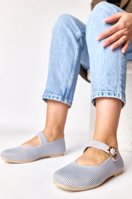 Bailarinas de tela grises con tirante...