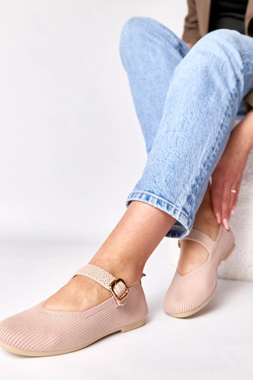 Bailarinas de tela rosas con tirante...