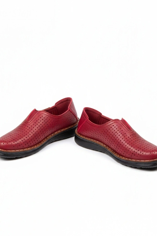 Botines calados color burdeos Rosa