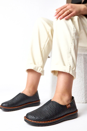 Botines calados negros Rosa