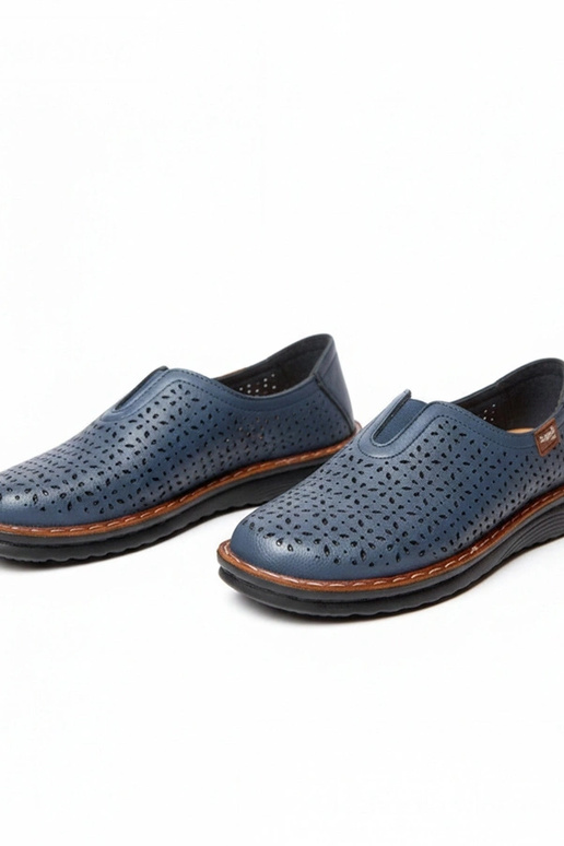 Botines calados azul marino Rosa