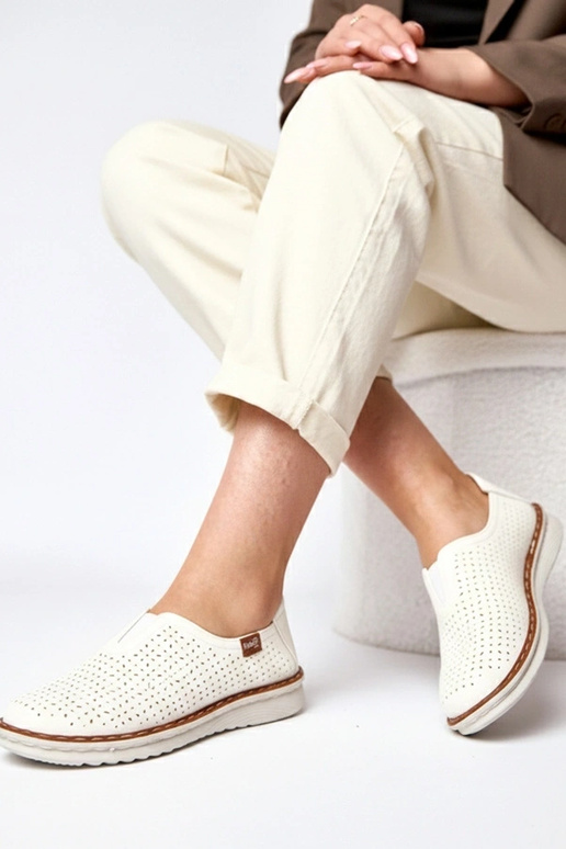 Botines calados blancos Rosa