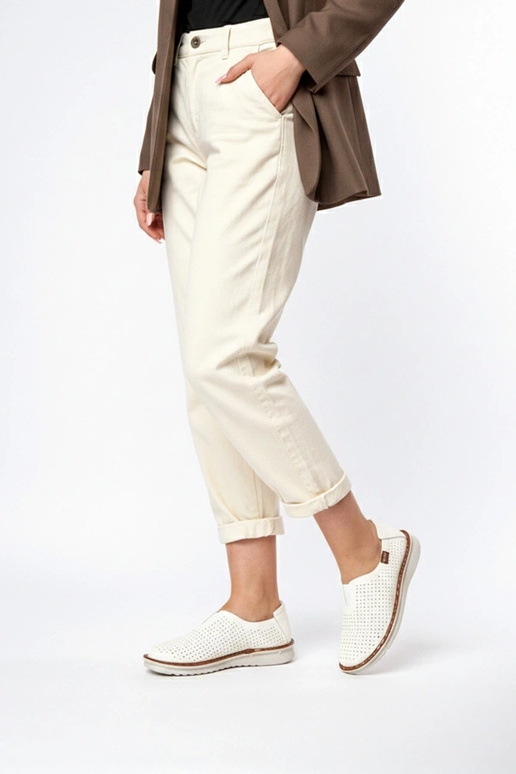 Botines calados blancos Rosa