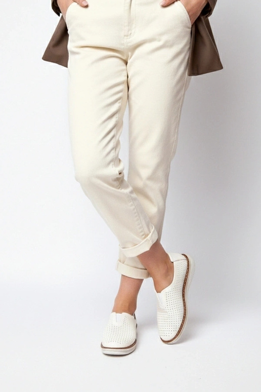 Botines calados blancos Rosa