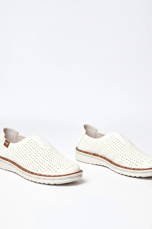 Botines calados blancos Rosa