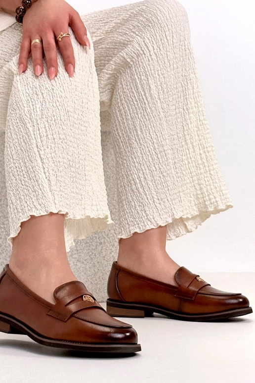 Mocasines de cuero marrones con...