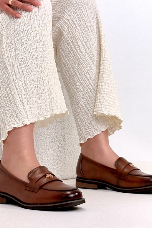 Mocasines de cuero marrones con...