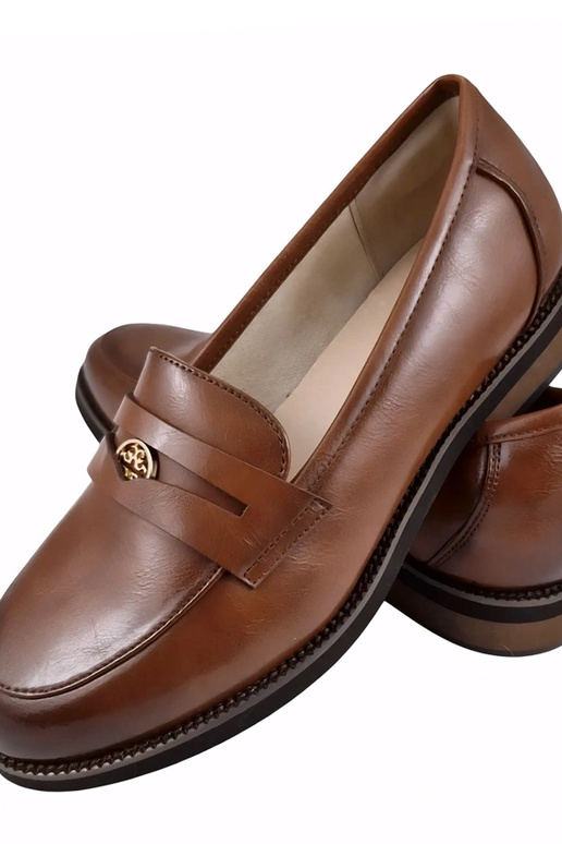 Mocasines de cuero marrones con...