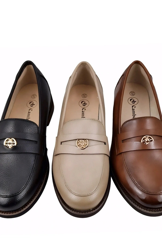 Mocasines de cuero marrones con...