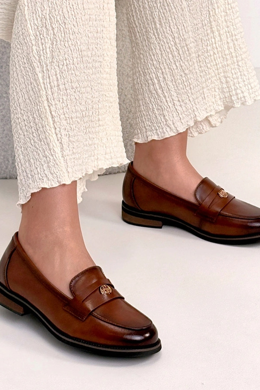Mocasines de cuero marrones con...