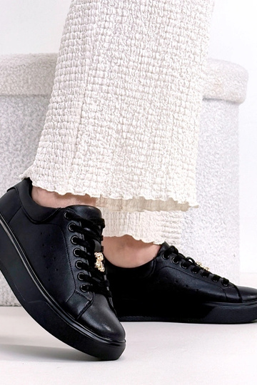 Zapatillas deportivas de cuero negras con plataforma Cambell
