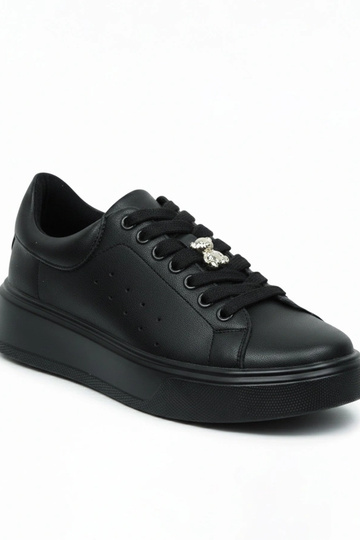Zapatillas deportivas de cuero negras con plataforma Cambell 2