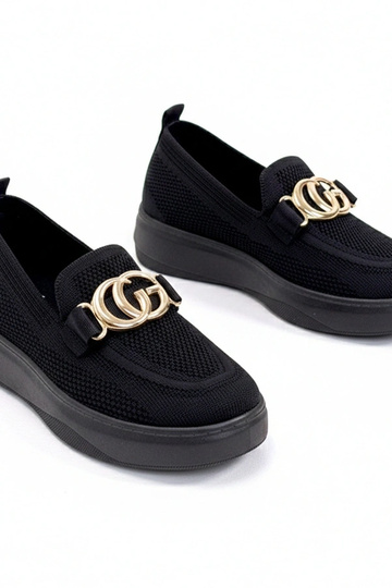 Zapatillas deportivas de tela negras con hebilla Catherine