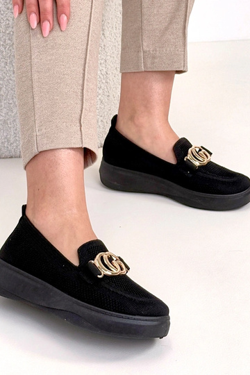 Zapatillas deportivas de tela negras con hebilla Catherine 2