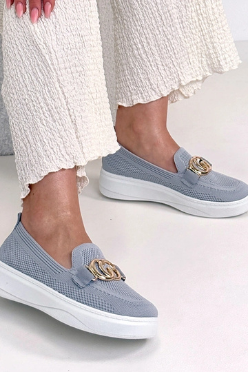 Zapatillas deportivas de tela grises con hebilla Catherine 2