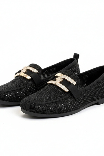 Mocasines negros decorados con circonitas Penelope