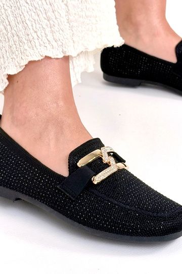 Mocasines negros decorados con circonitas Penelope 2
