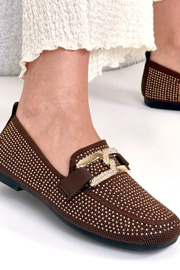 Mocasines en tono chocolate decorados con circonitas Penelope 2