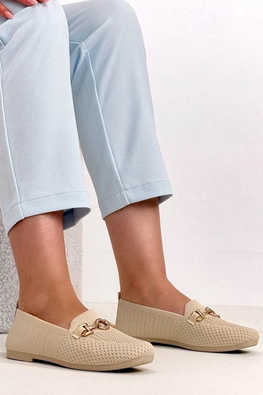 Mocasines de tela color arena con...