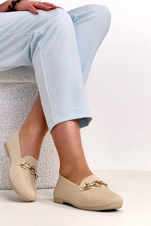 Mocasines de tela color arena con...