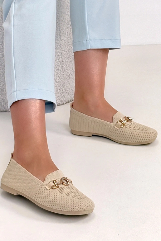 Mocasines de tela color arena con...