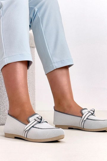 Bailarinas de piel blancas con cordones Serenity