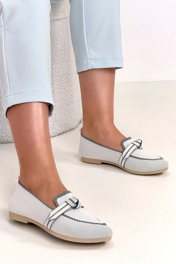 Bailarinas de piel blancas con cordones Serenity 2